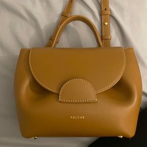 Polene Nano Crossbody in Caramel Smooth Leather